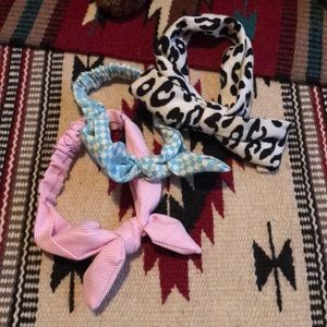 3 Kids headbands, kids hair bows,head ties, bands